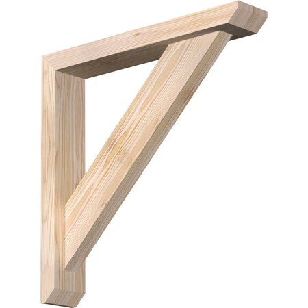 Ekena Millwork Traditional Slat Smooth Bracket w/ Offset Brace, Douglas Fir, 3 1/2"W x 20"D x 20"H BKT0402X20X20TRA06SDF